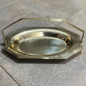 Elegant Silver and Gold Serving Tray